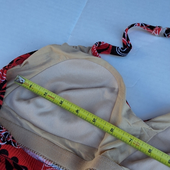 Catalina Hawaiian Print PLUS halter Swimsuit.3X - Picture 9 of 13